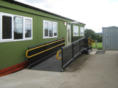container classroom with ramp access