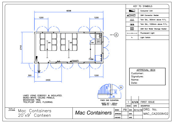 Example container canteen layout